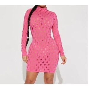 Fashion Nova - Enough Play Mini Dress Pink - Small